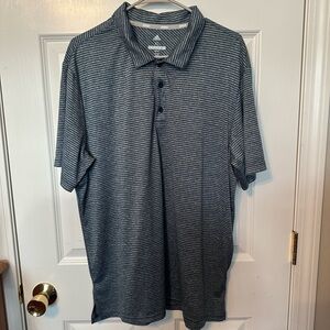 Adidas Men's Navy Striped Polo Golf Shirt Sz XL EUC